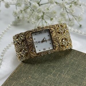 Gold Diamanté Cuff Watch